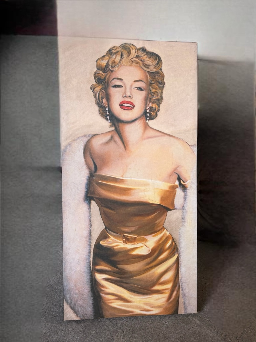 Marilyn Monroe Gold Satin Dress Canvas Art